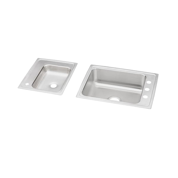 Lustertone Stainless Steel 41 X 19-1/2 X 4-1/2 Double Bowl Top Mount Classroom Ada Sink